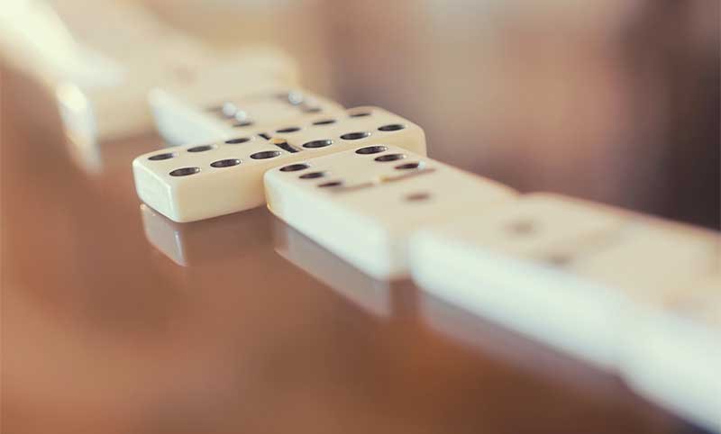 dominoes game closeup