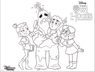 Amity, Gus, and Willow coloring page The Owl House