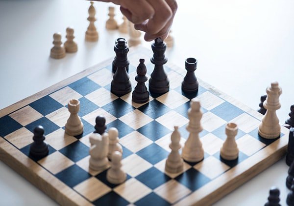 person playing chess alone