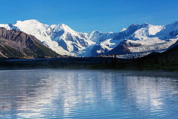 Wrangell-st. elias national park glacial lake in Alaska