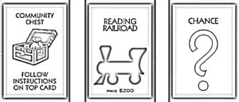 Monopoly chance and railroad spaces coloring pages