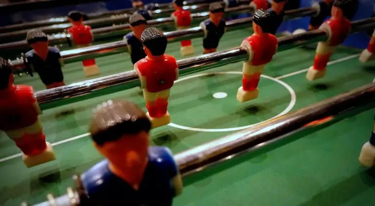 foosball men close up