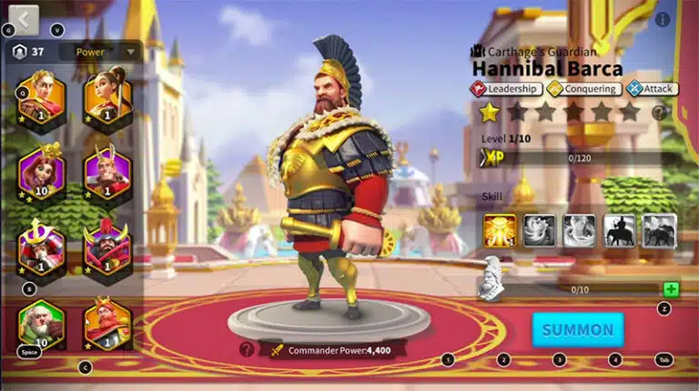 Commander Hannibal Barca rise of kingdoms